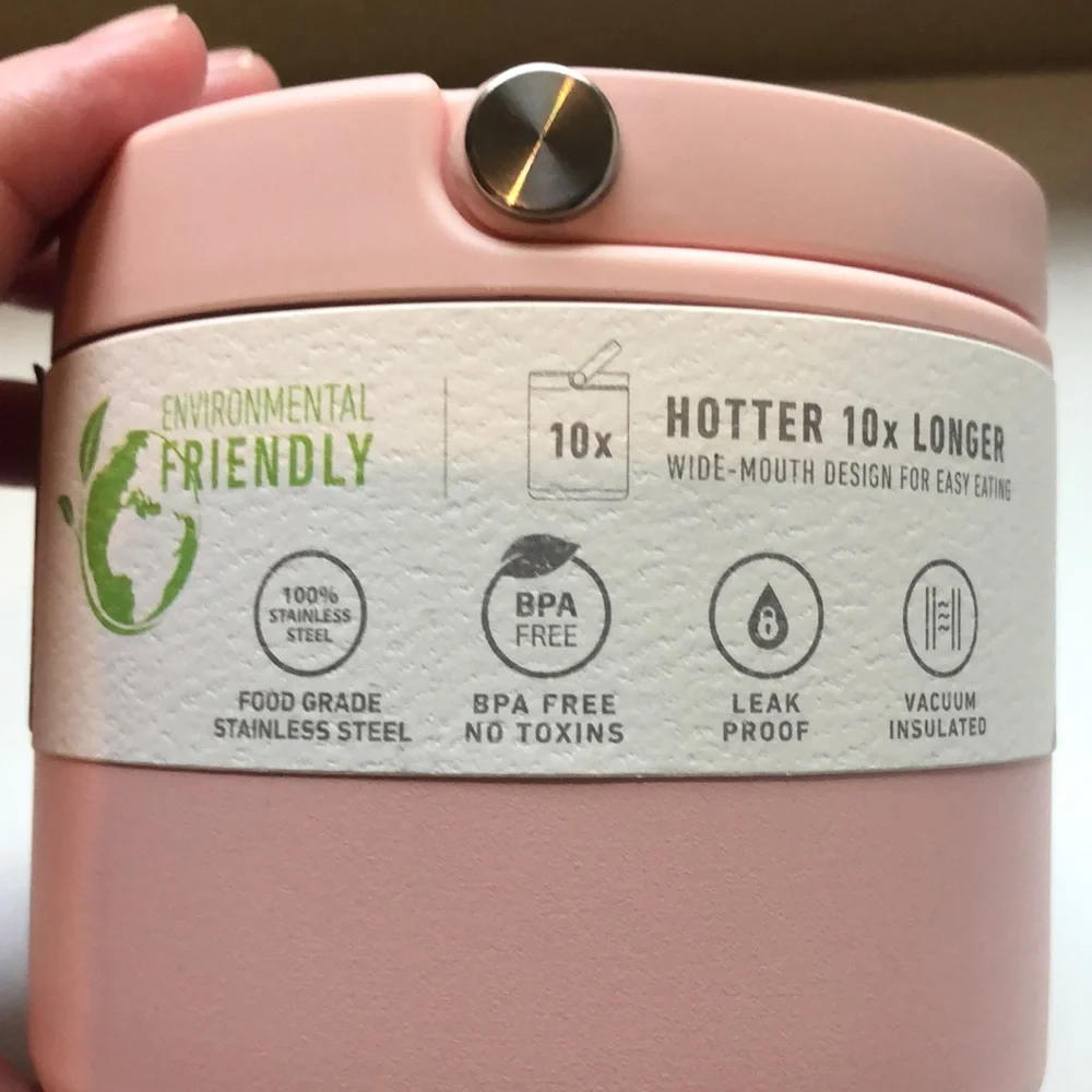 New Drink Water Bottle & Thermos Pink Matching Stainless Steel Lunchbox Set - Picture 11 of 13